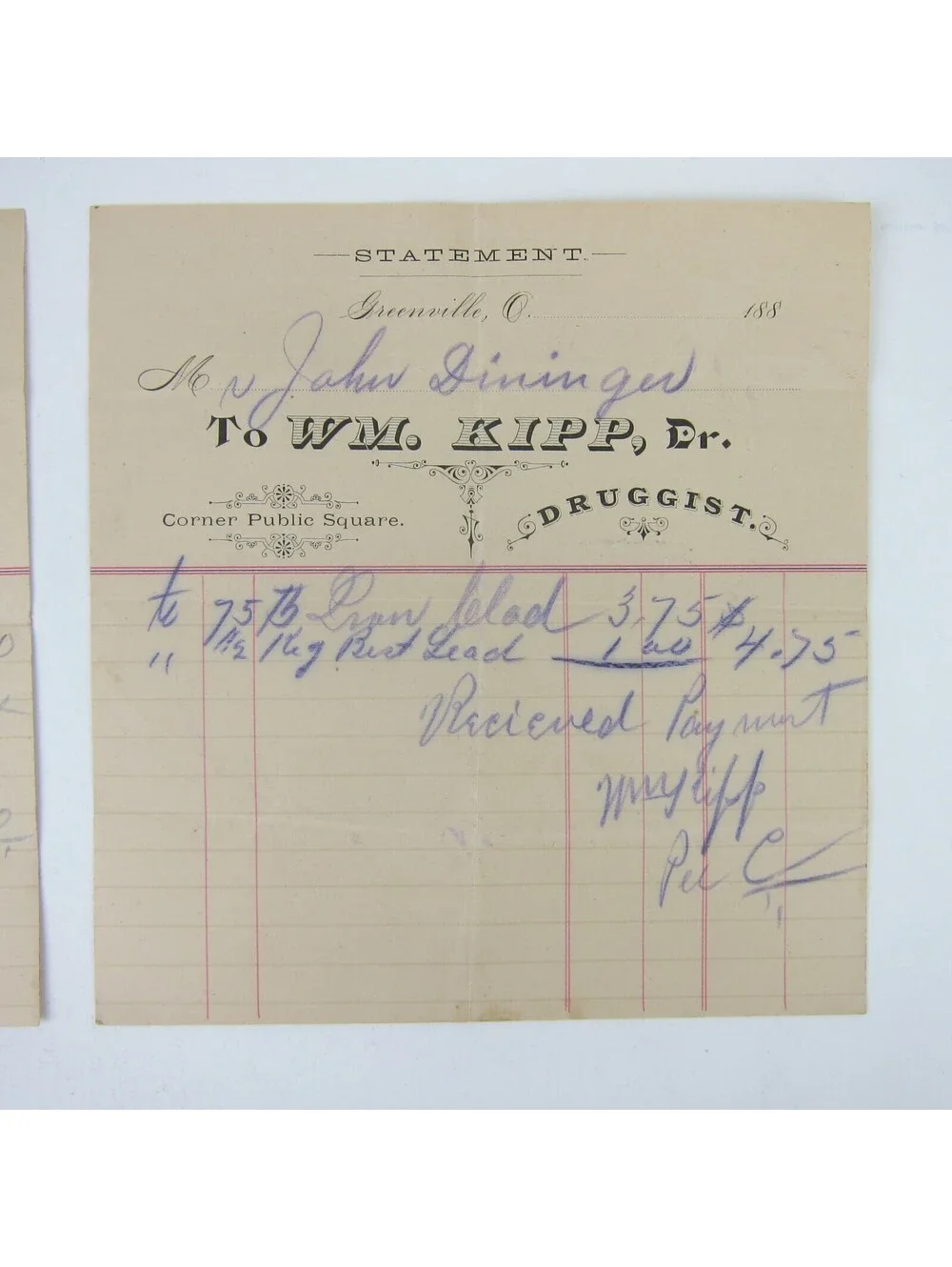 N/A sales receipt